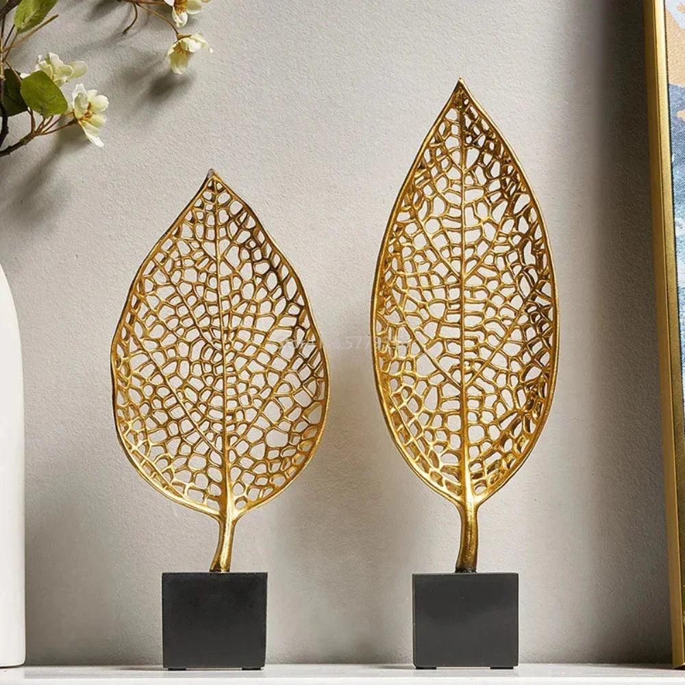 Golden Leaf Tabletop Sculpture