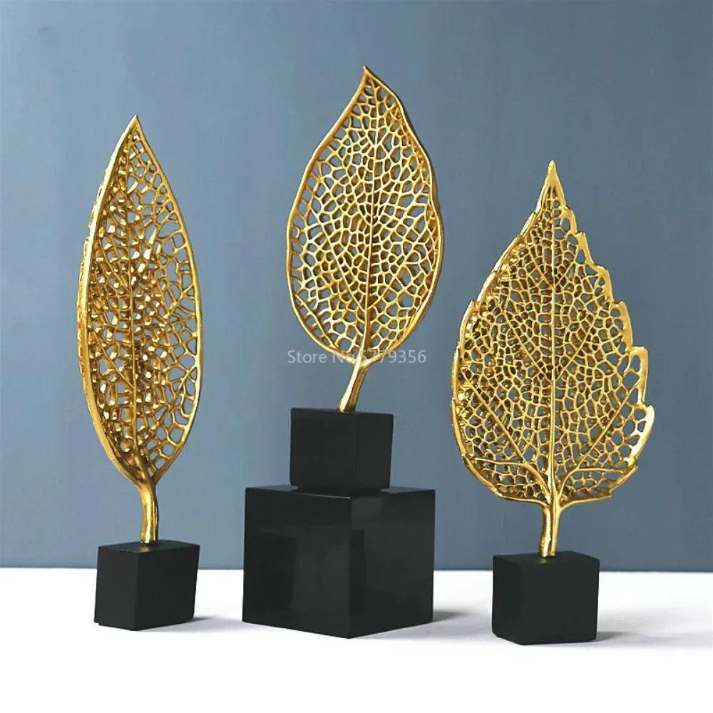 Golden Leaf Tabletop Sculpture