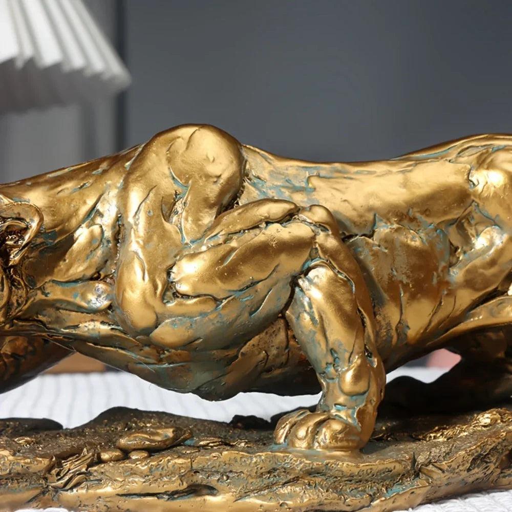 Golden Leopard Statue