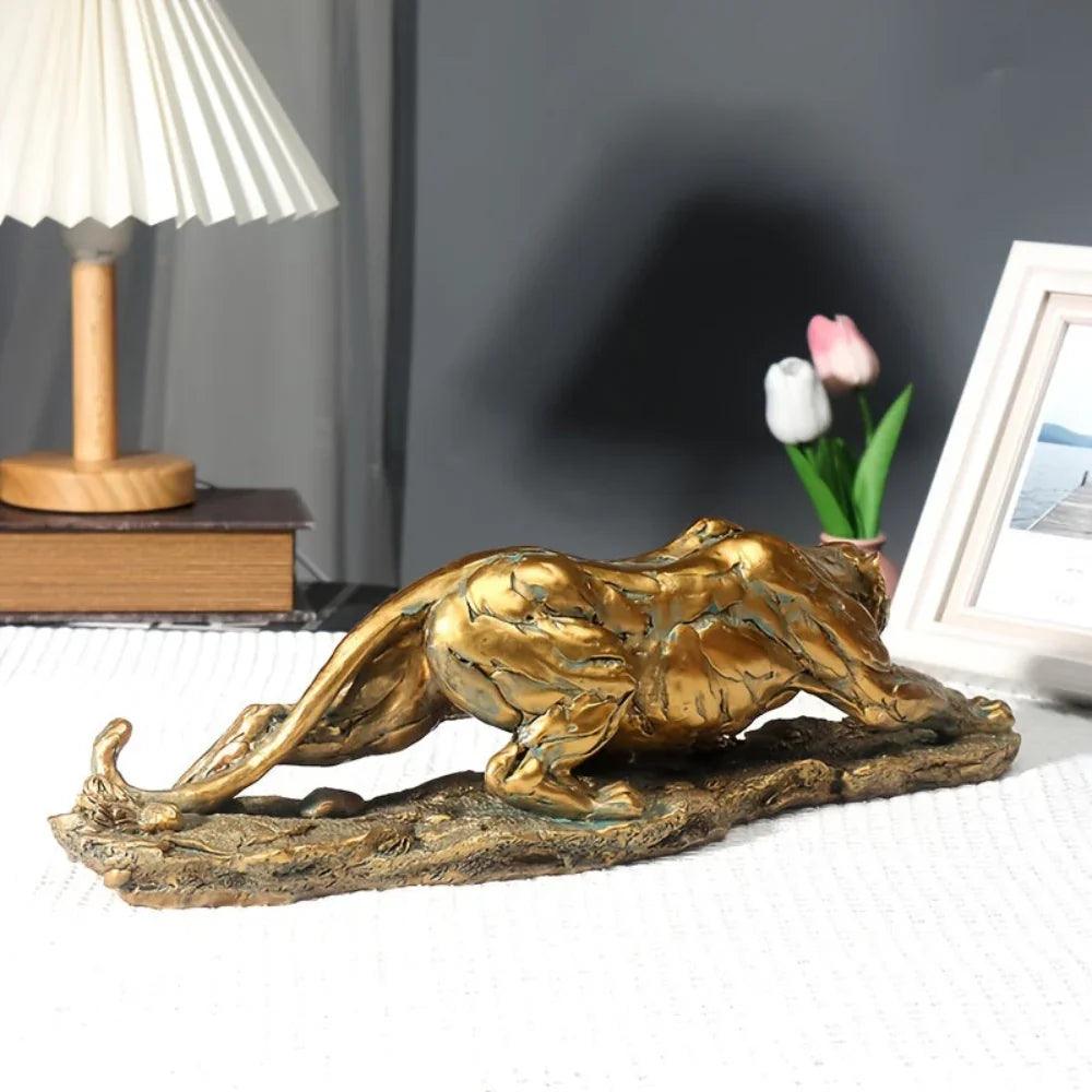 Golden Leopard Statue