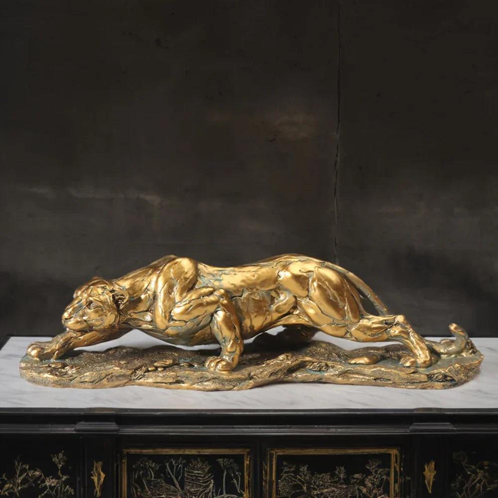 Golden Leopard Statue