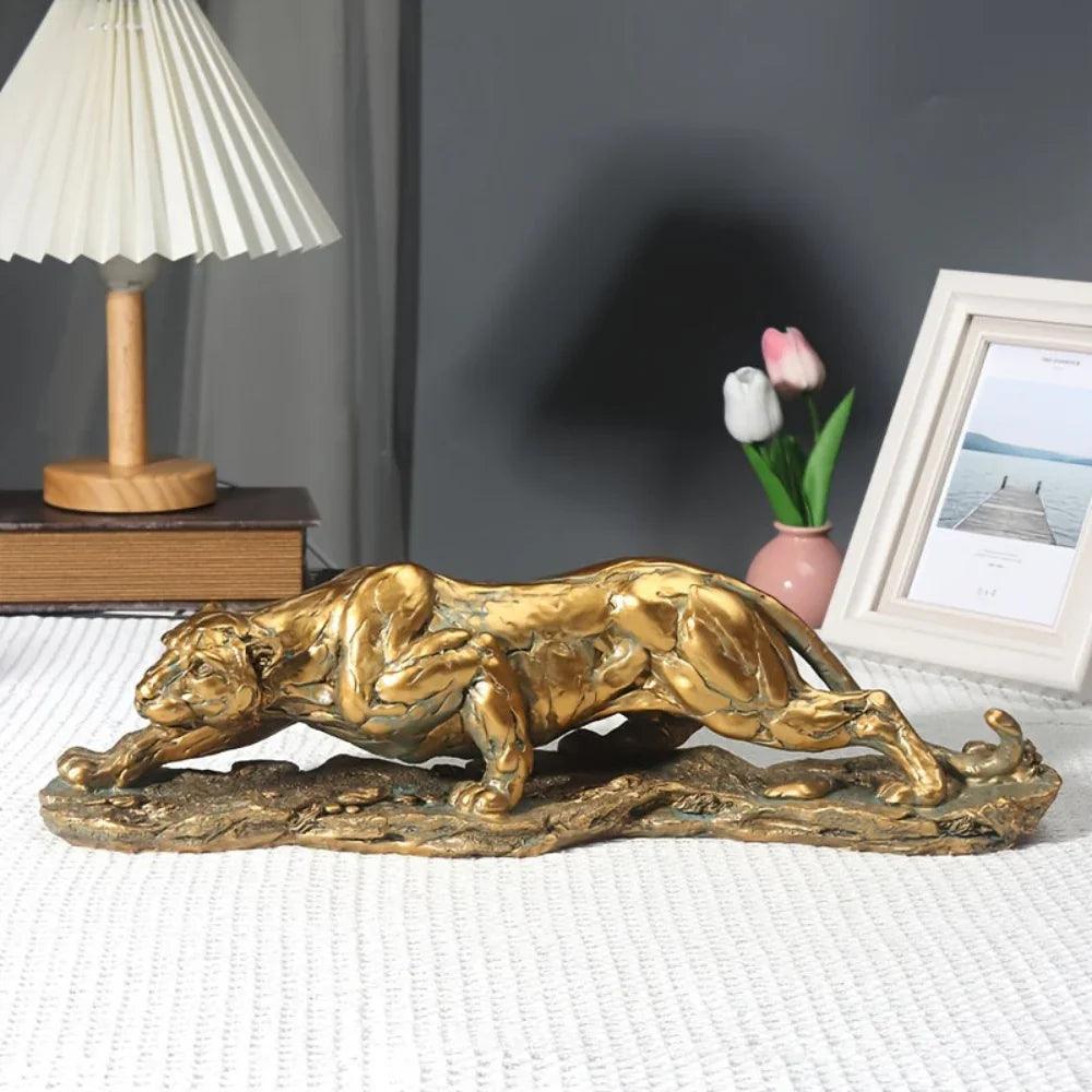 Golden Leopard Statue