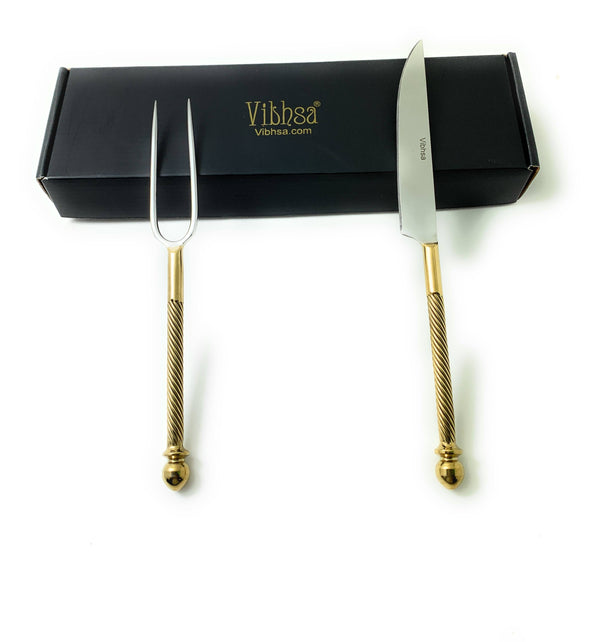 Stainless Steel Carving Knife, Carving Fork Set of 2