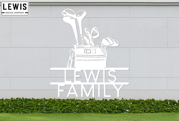 Golf Bag Custom Name Metal Sign