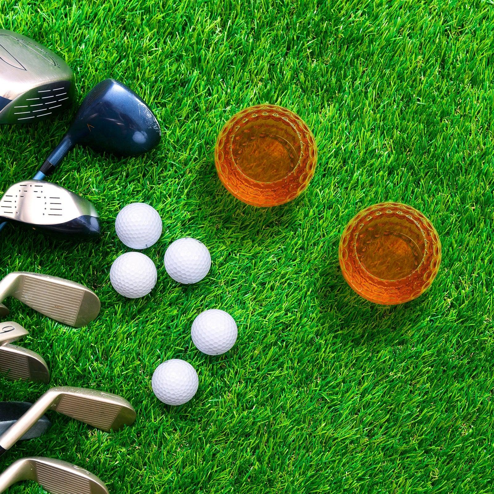 Golf Whiskey Glasses | 15 OZ Golf Ball Shaped Old Fashioned Liquor, Cocktail Glass, Crystal Unique & Fun Drinking Glassware Accessories, Gift For Him, Husband, Father, Boyfriend, Her
