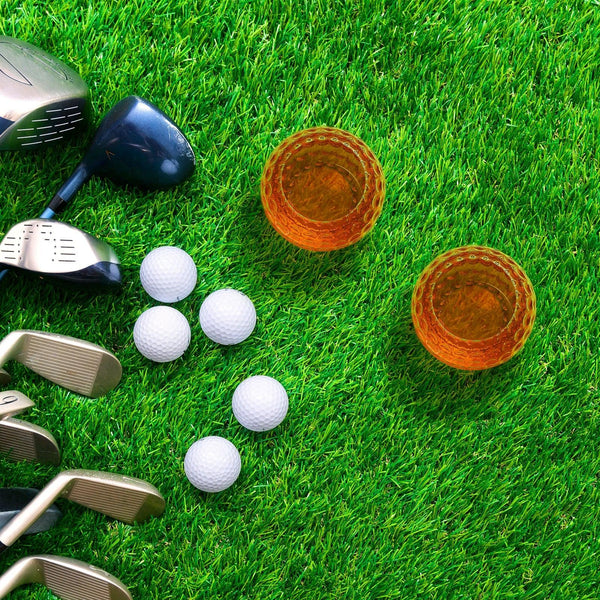 Golf Whiskey Glasses | 15 OZ Golf Ball Shaped Old Fashioned Liquor, Cocktail Glass, Crystal Unique & Fun Drinking Glassware Accessories, Gift For Him, Husband, Father, Boyfriend, Her