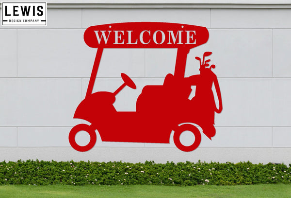Golf Cart Welcome Sign