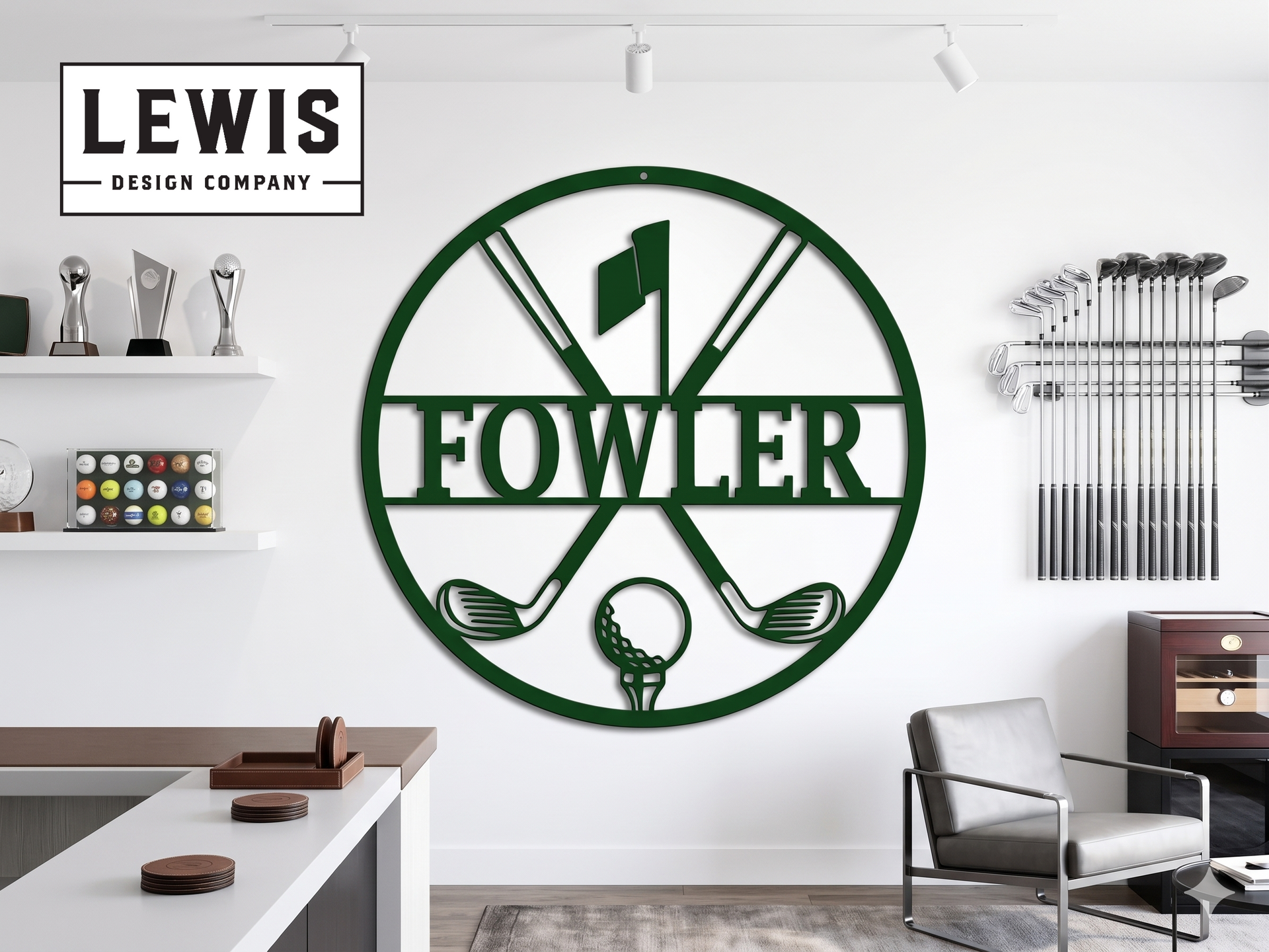 Personalized Golf Metal Sign | Custom Golf Monogram Wall Art