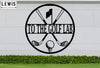 Personalized Golf Metal Sign | Custom Golf Monogram Wall Art - Satin Black / 12