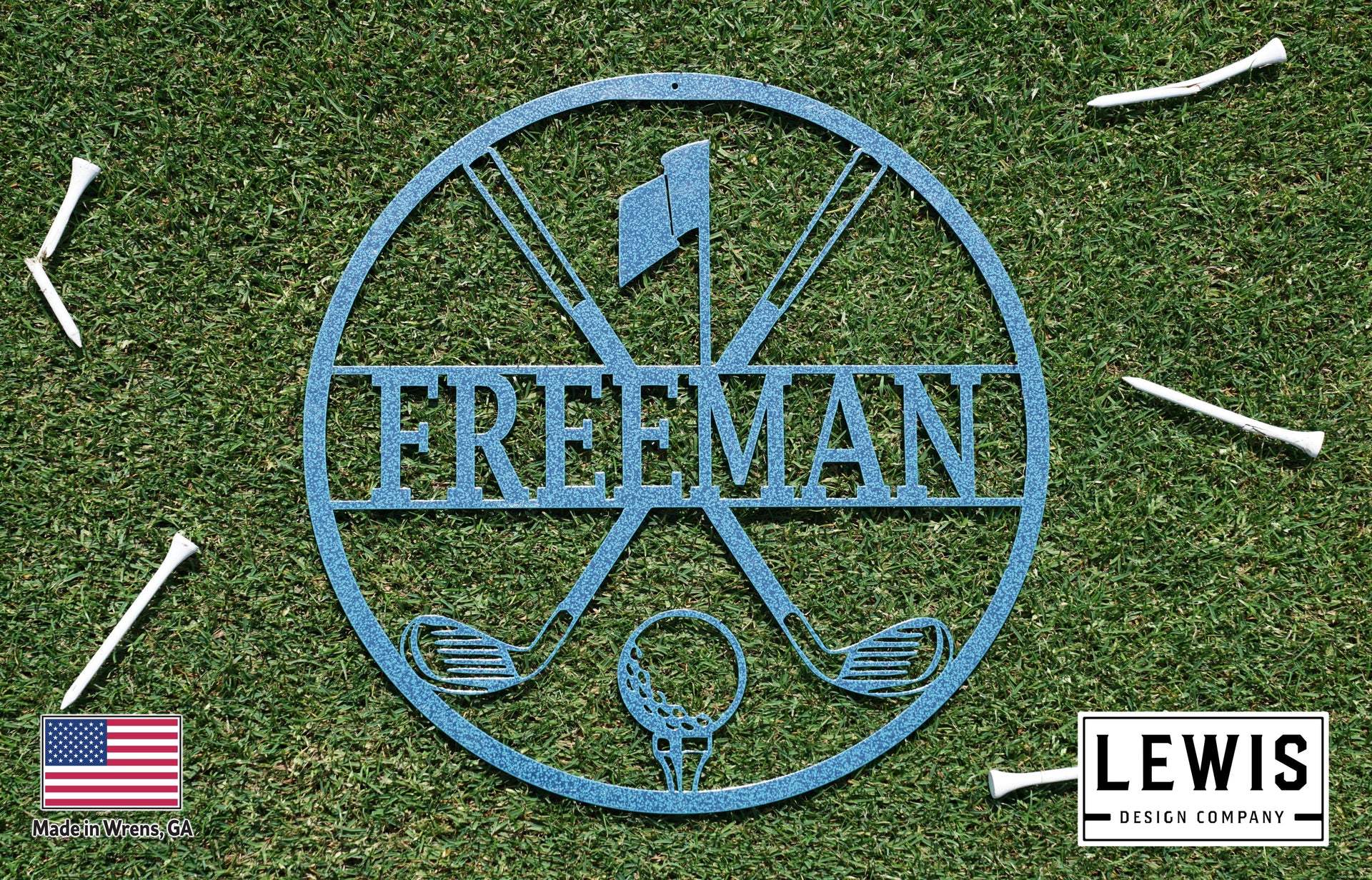 Personalized Golf Metal Sign | Custom Golf Monogram Wall Art