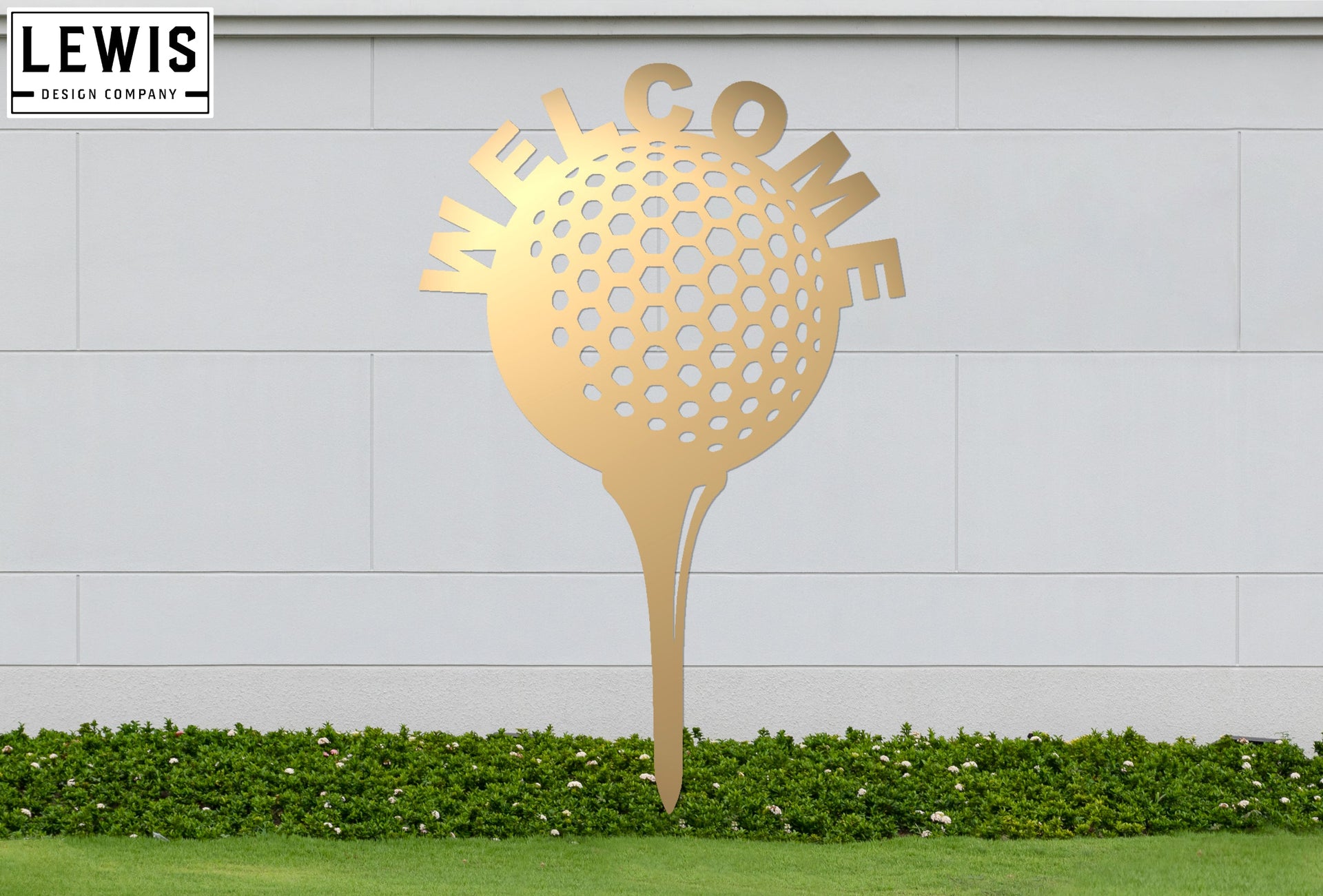 Golf Ball and Tee Welcome Sign