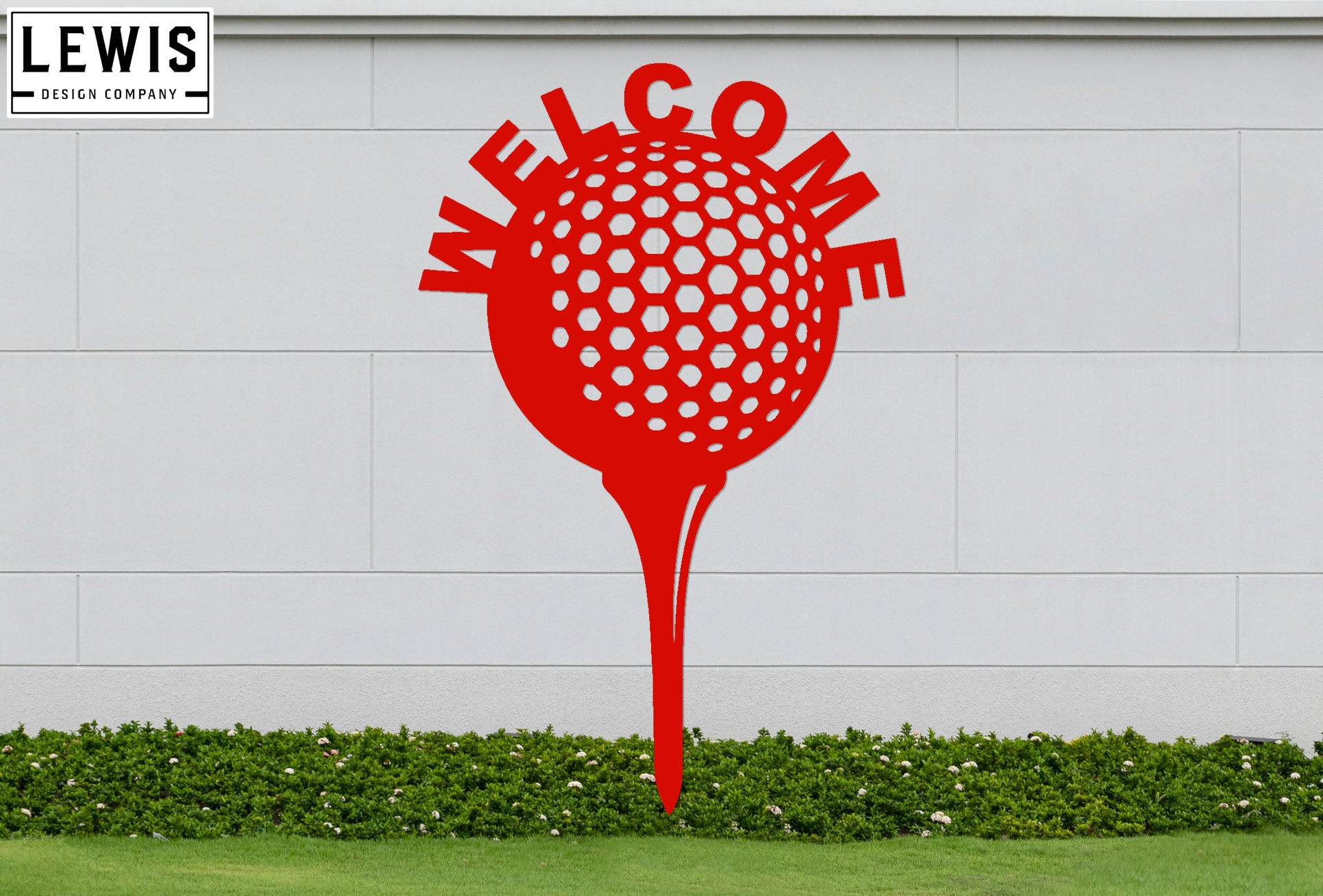 Golf Ball and Tee Welcome Sign