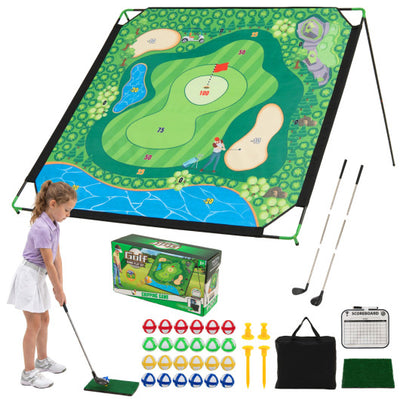 71 x 71 Inches Golf Chipping Game Set for Indoor and Outdoor Practice