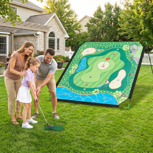 71 x 71 Inches Golf Chipping Game Set for Indoor and Outdoor Practice