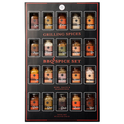 Large Gourmet Smokehouse BBQ Spice Rub Set Grilling Gift Set, 1.25oz Each- Spice Set & Seasonings - Father Gift Dad Gifts - Barbecue Cookout - Flavors Includes Smoky Chipotle, Dry Rub, Pack of 20