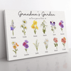 Custom Grandma's Garden Canvas with Grandkids Names - 12x20" Canvas