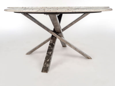 Round Granite Table with Cross Base