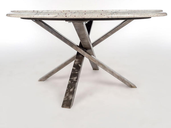 Round Granite Table with Cross Base
