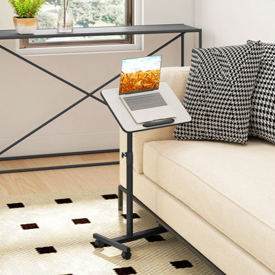 Gray Overbed Rolling Table Food Tray