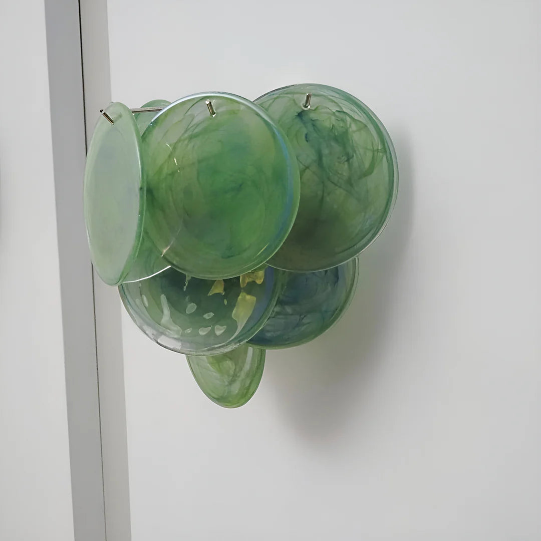 Green Murano Disc Wall Sconce