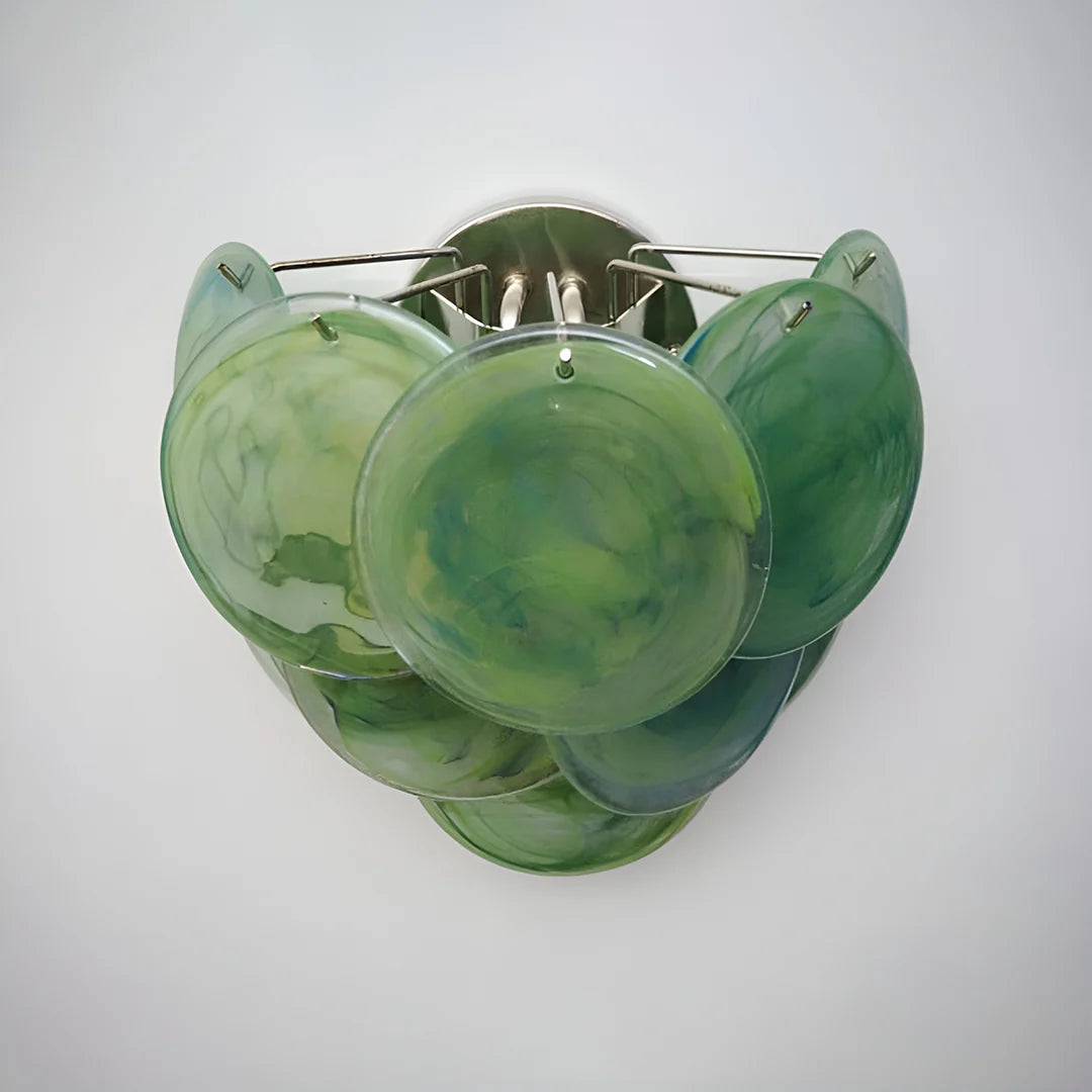 Green Murano Disc Wall Sconce