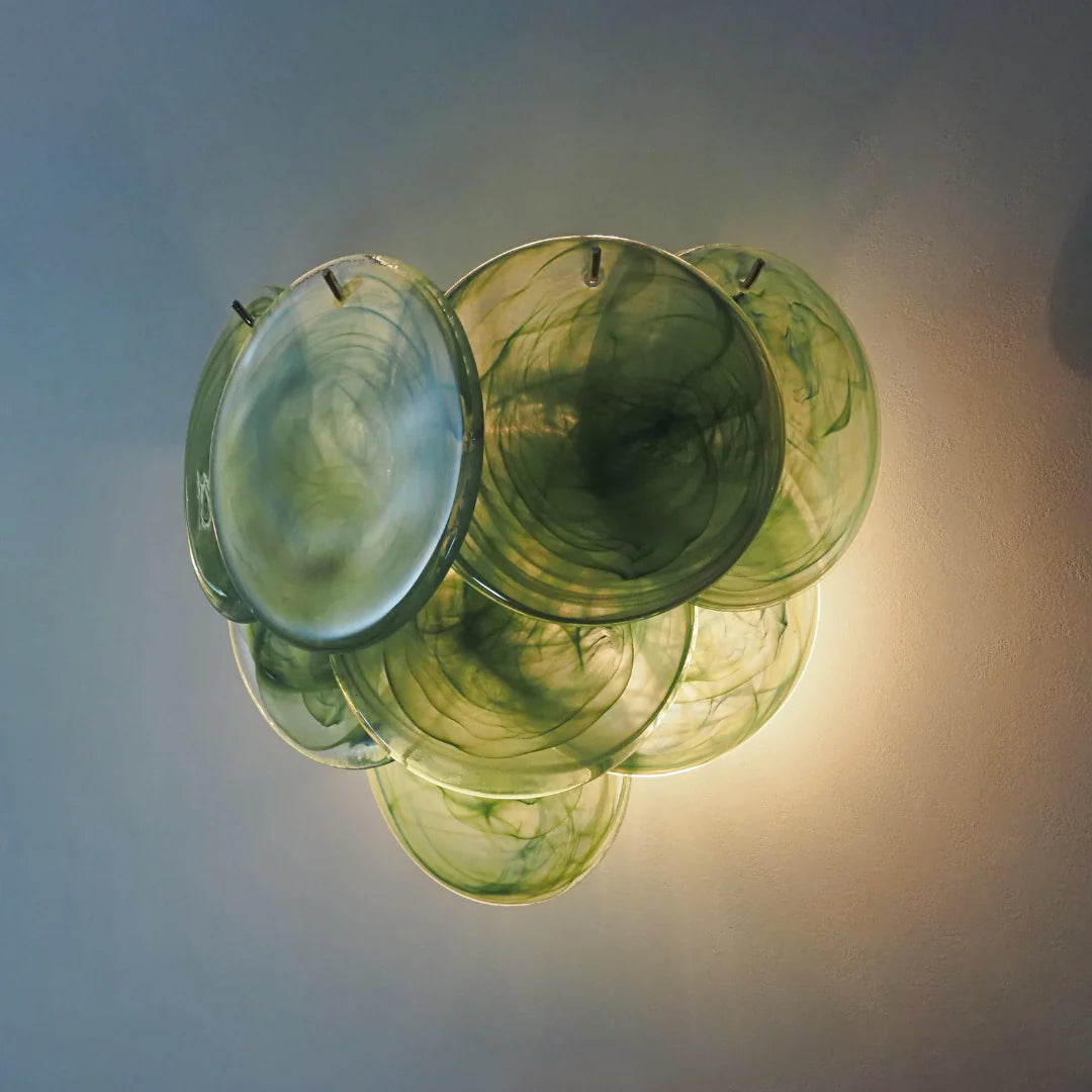 Green Murano Disc Wall Sconce