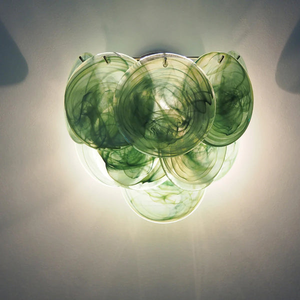 Green Murano Disc Wall Sconce