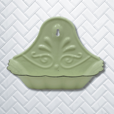 Green Retro Enamel Soap Dish