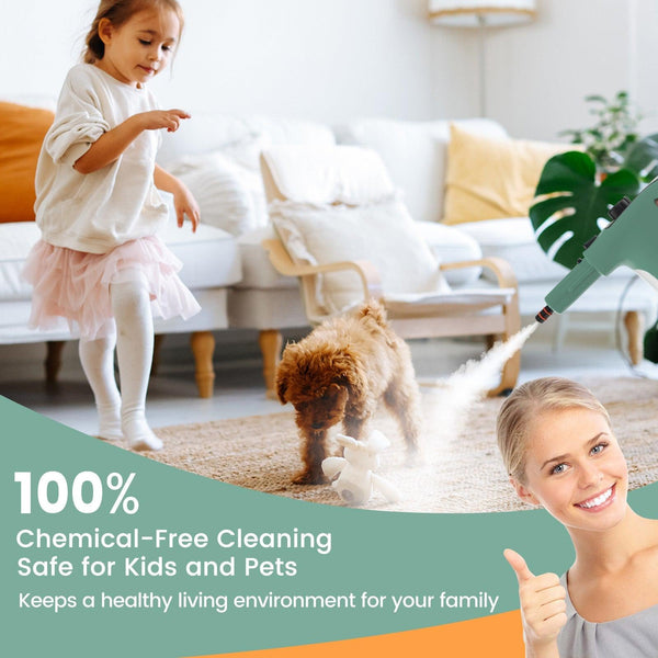 1400W Handheld Steam Cleaner with 14-Piece Accessory Kit and Child Lock