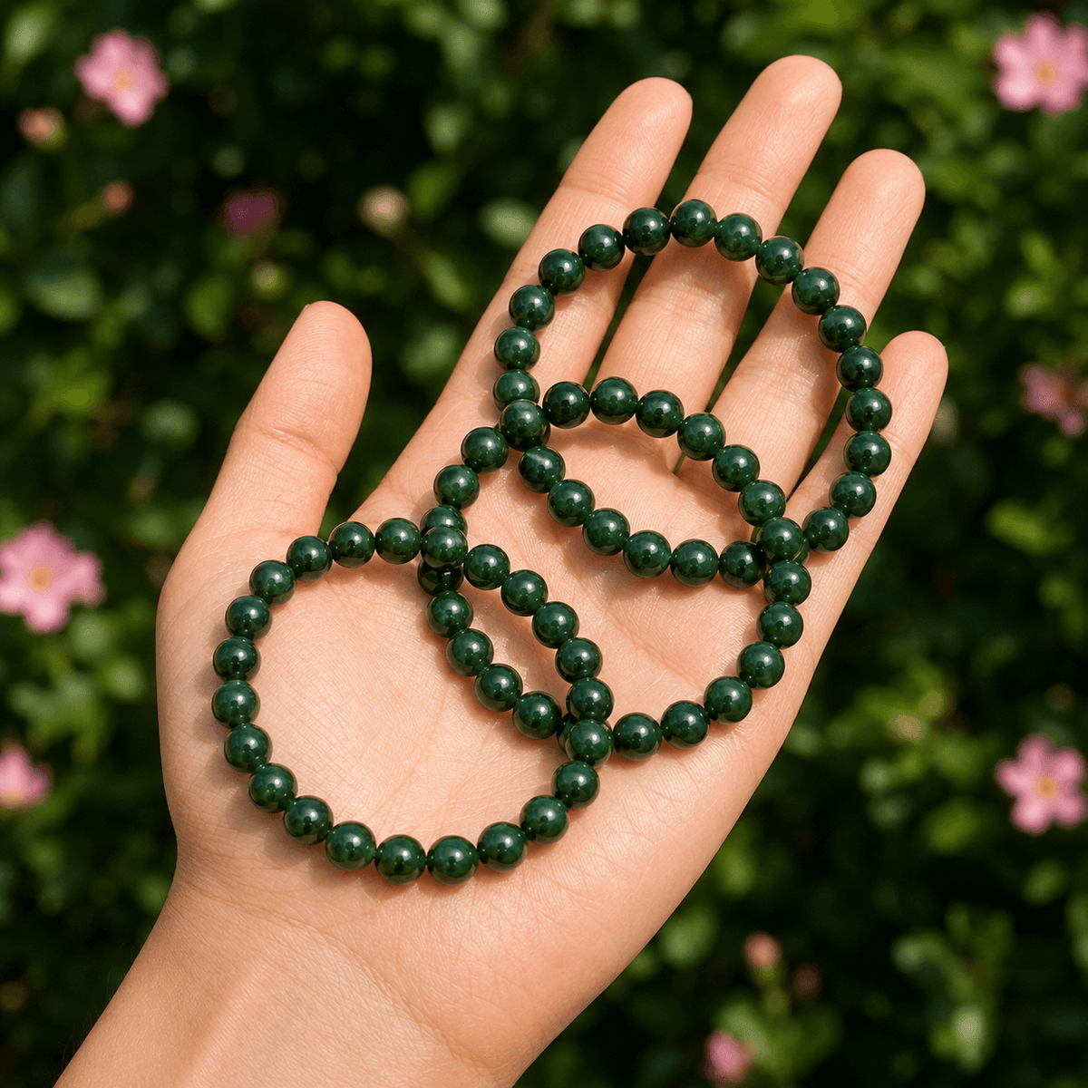 Green Jade Bracelet (Wisdom, Balance)