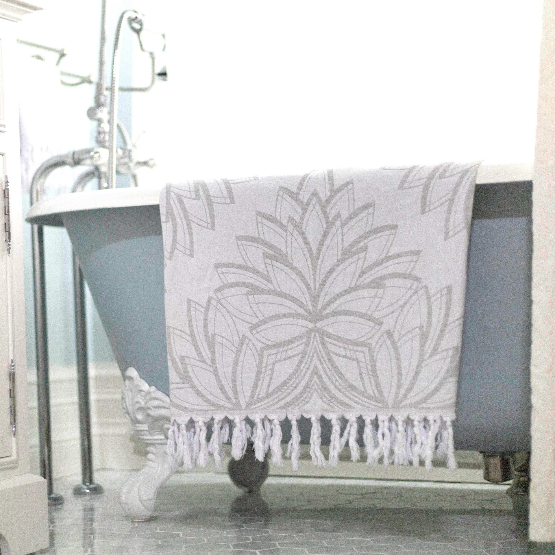 Turkish Towel | Body Towel | Grey + White