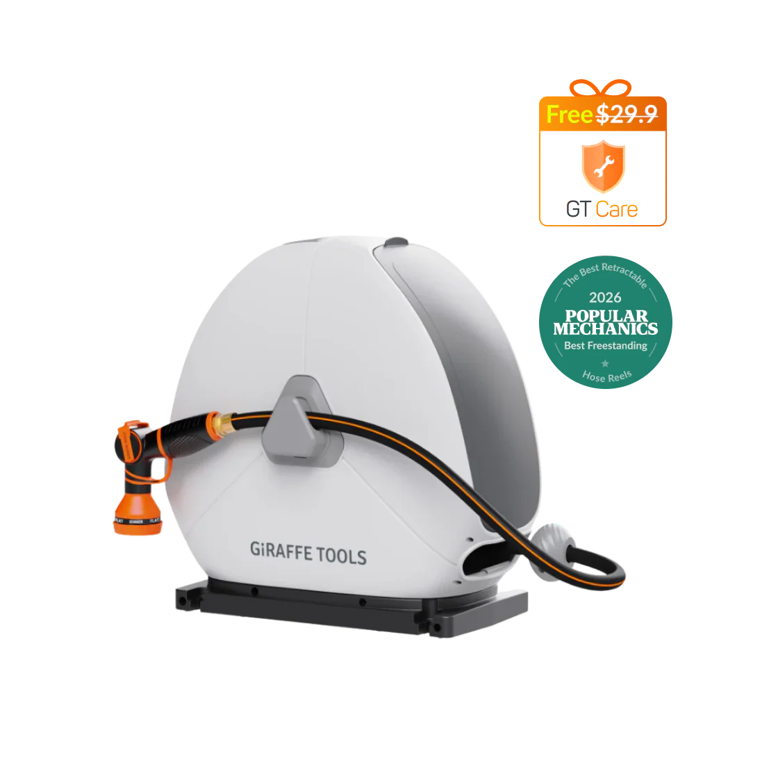 Ground-Mounted Retractable Hose Reel 82ft-130ft