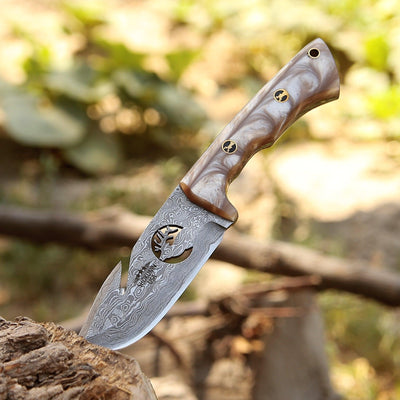 Fusion Gut Hook Hunting Knife with Mother of Pearl Handle