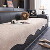 Chenille Couch Cover with Scalloped Edge, Non-Slip Modular Slipcover Sectional - Khaki / 70x70cm (28" x 28")