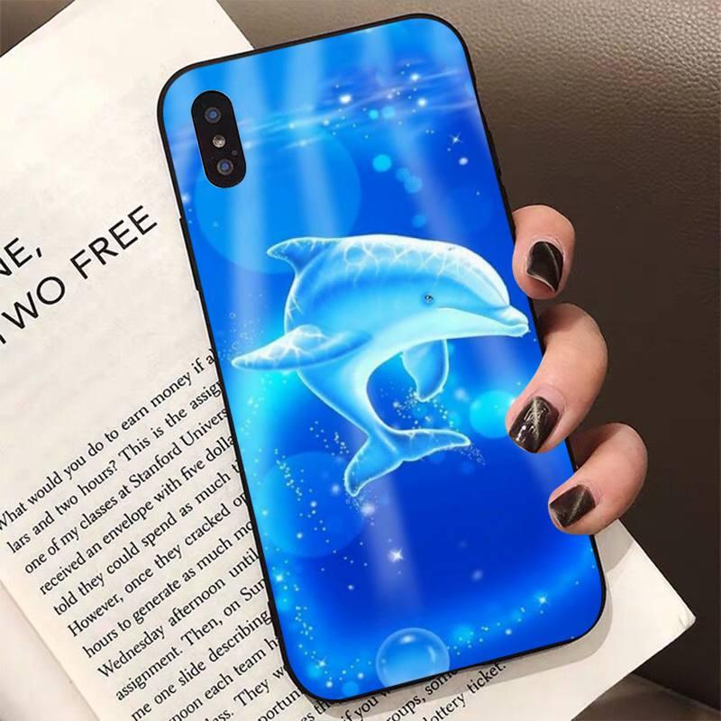 Animal Cute Dolphin Phone Case For Iphone 11 12 13 Mini Pro Xs Max 8 7 6 6s Plus X 5s Se 2020 Xr Case Soft Tpu Cover Flexible Ultra Slim Anti-scratch Cover
