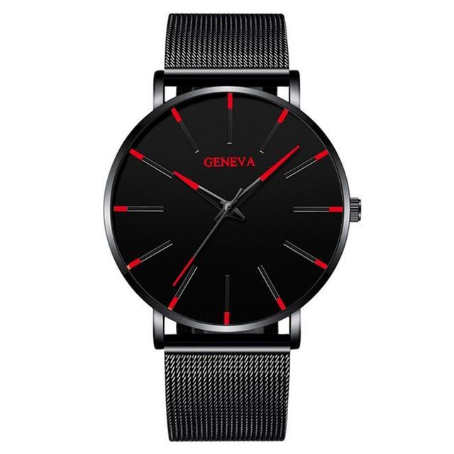 Minimalist Men's Fashion Ultra Thin Watch Simple Men Business Stainless Steel Mesh Belt Quartz Watch Relogio Masculino