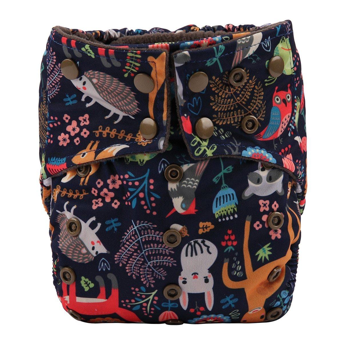 Luxury Charcoal Bamboo Baby Cloth Diaper Nappy Washable Reusable Double Gusset Square Tabs Nappies for Baby and Kids