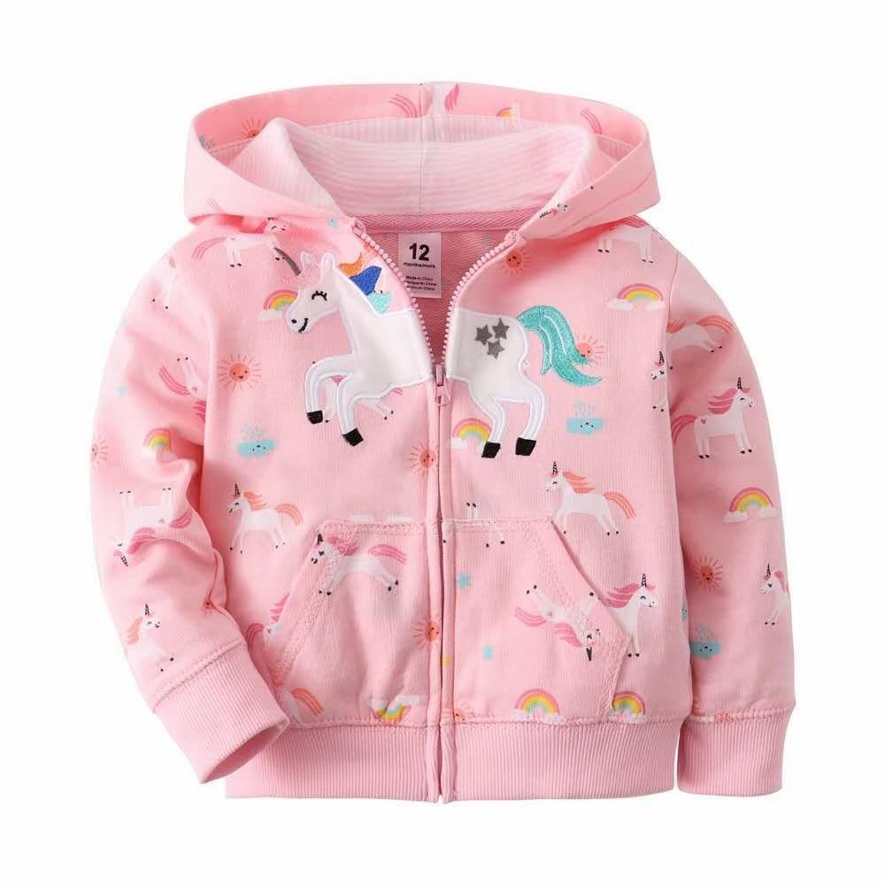 Luxury Printed New Trend Newborn Baby Hooded  Cotton Sweater For Baby Girl/boys In Elegant Modern Luxury Style With Unicorn
