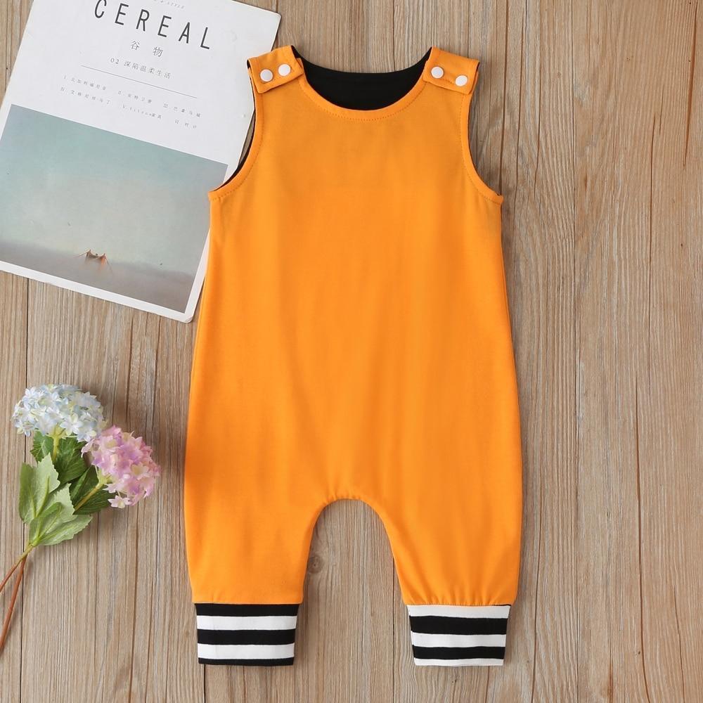 New Baby Boys Girls Outfits Clothes Newborn Baby Kids Rompers Toddler Solid Striped Sleeveless Cotton Jumpsuit Playsuit For Kids