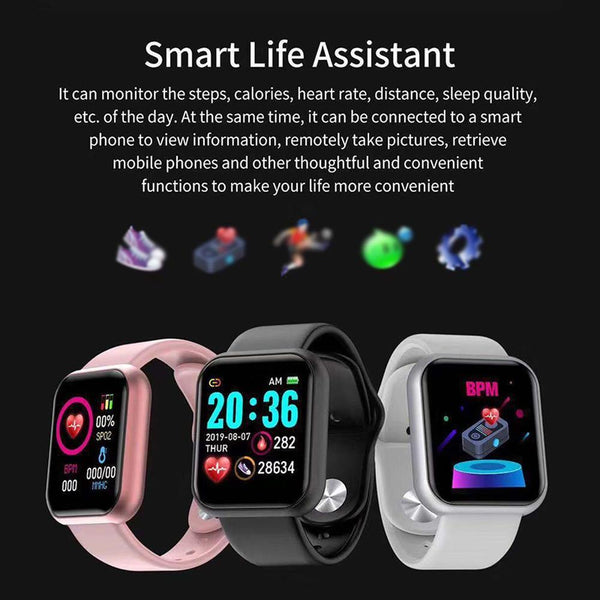 Elegant Popular Smart Watch For Women and Men D20 Pro Men Smartwatch for IOS and Android Sistems With Heart Rate Monitor Blood Pressure Sports Tracker Wristband