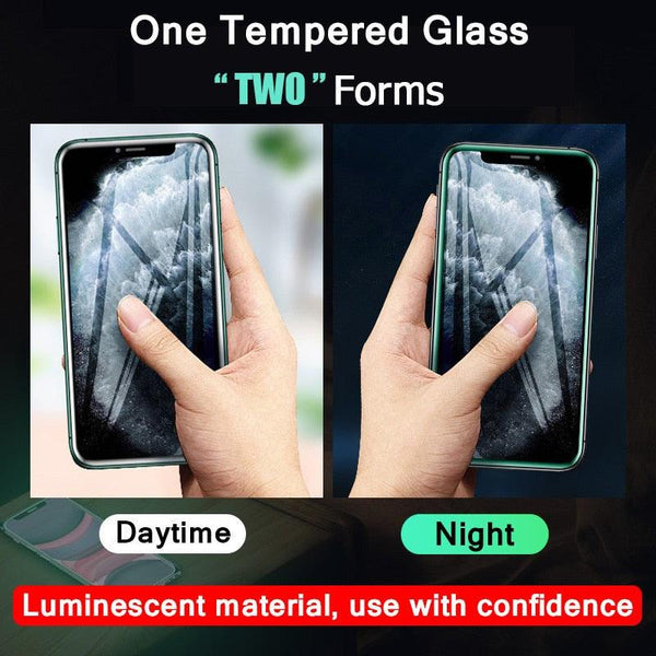 3Pcs Luminous Screen Protectors for iPhone 14 11 Pro Max 12 Mini XR X XS Glowing Tempered Glass for IPhone 13 Pro MAX 8 7 Plus Tempered-Glass Screen Protector Compatible with iPhone