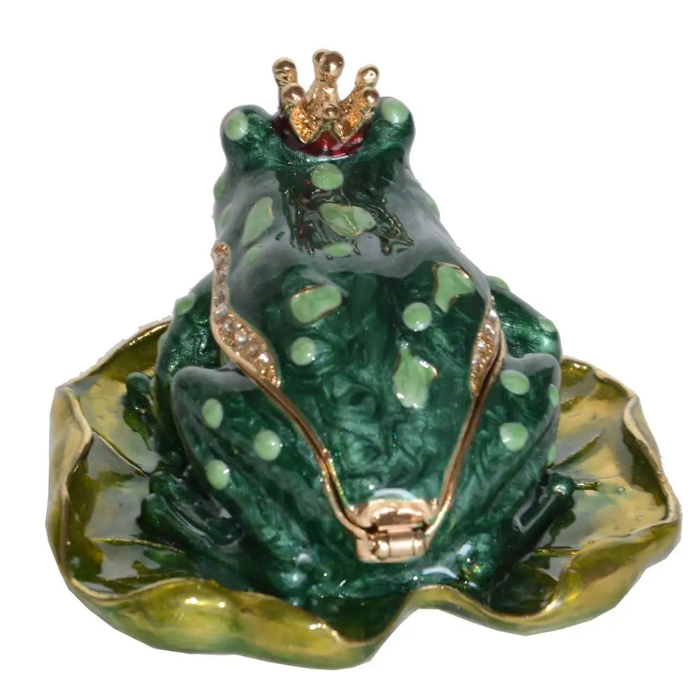 Frog Trinket Box, Metal Alloy Plated Jewelry Holder, Ornaments, Home Decor Gift