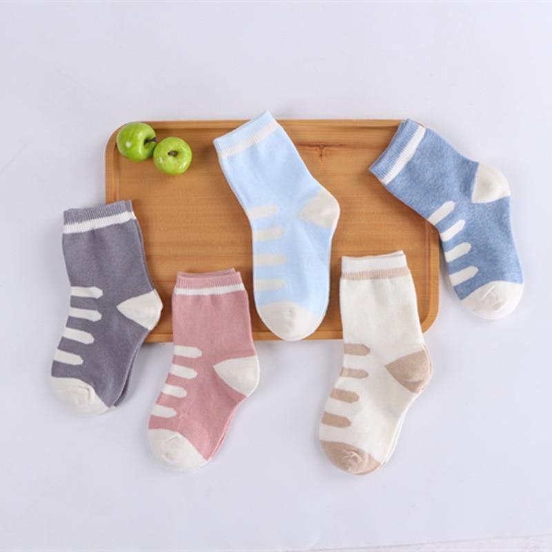 Luxury Modern 5pair Socks Set Kids Soft Cotton Socks Baby Cute Cartoon Warm Dots Fashion Sport Socks For Firls and Boys Kids