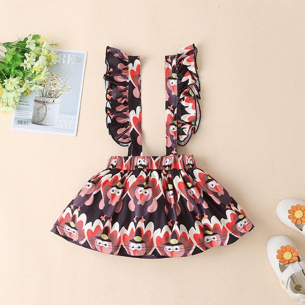 2 Pcs  Newborn Baby Girls Clothes Set  Romper Tops Suspender Skirt Dress Thanksgiving  Winter  Outfits