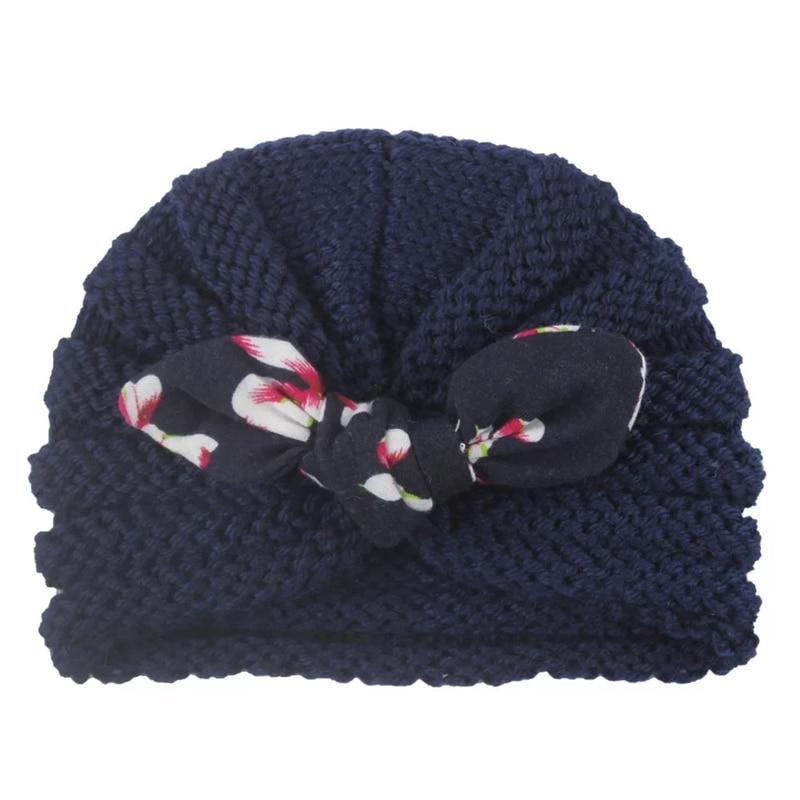 New  Handmade Cotton Girl Hat Autumn Winter Baby Boy Girl Hat Colorful Bow Elastic Cute Baby Turban In Elegant Design