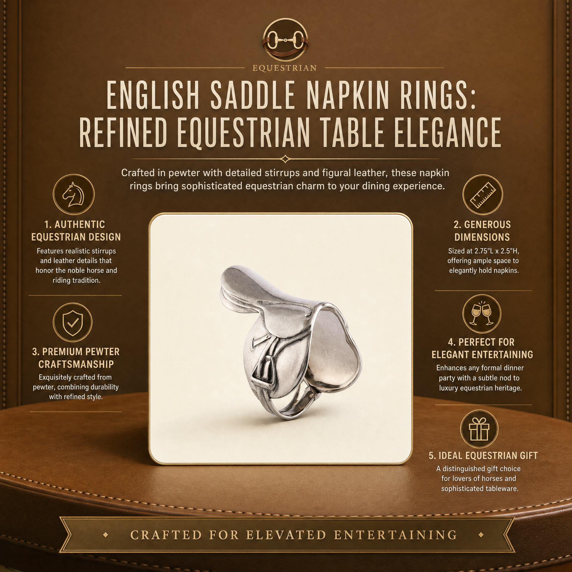 English Saddle Napkin Rings