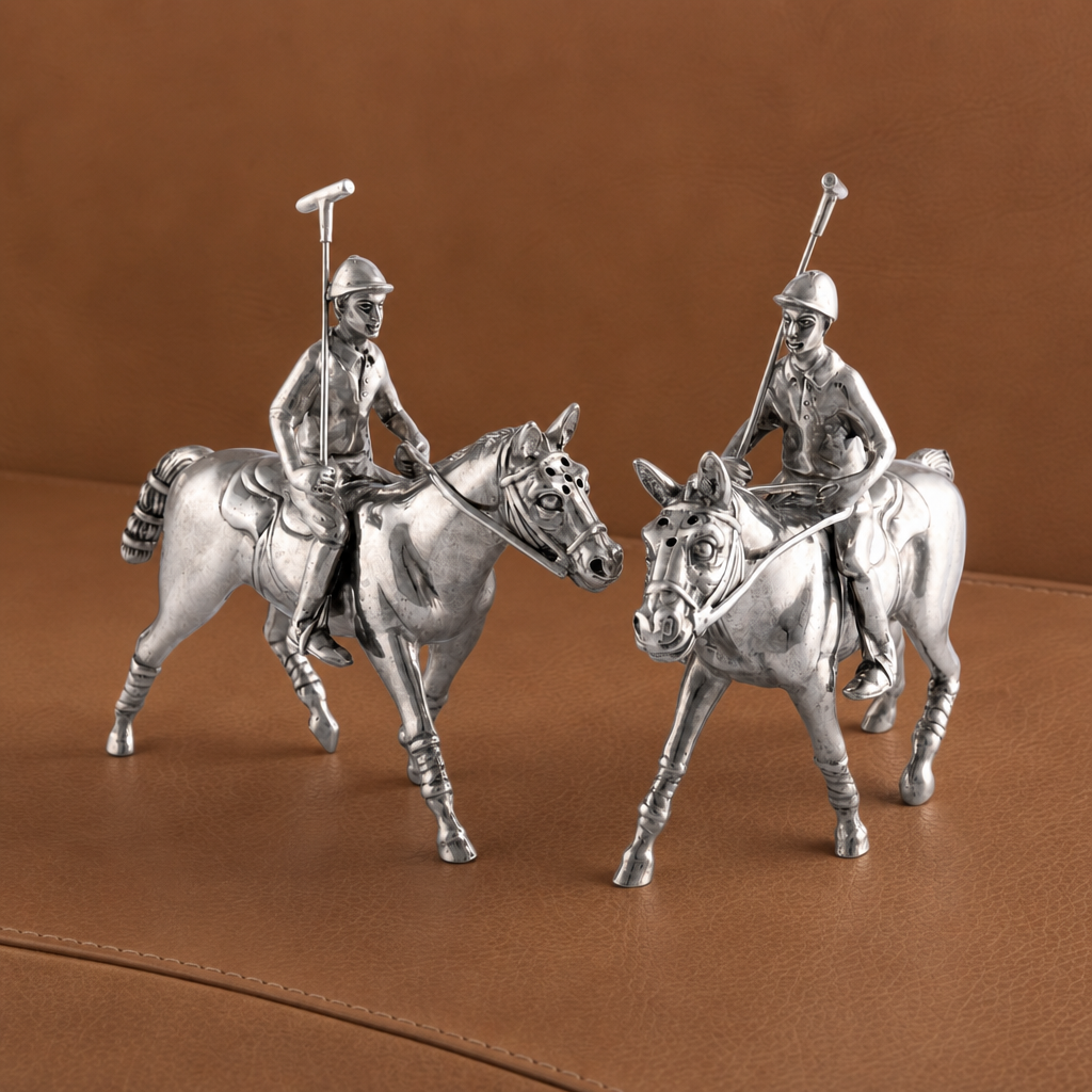 Pewter Polo Player Salt & Pepper Set