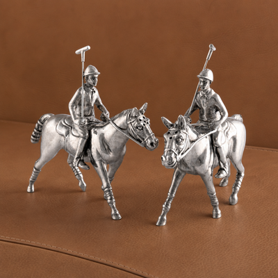 Pewter Polo Player Salt & Pepper Set