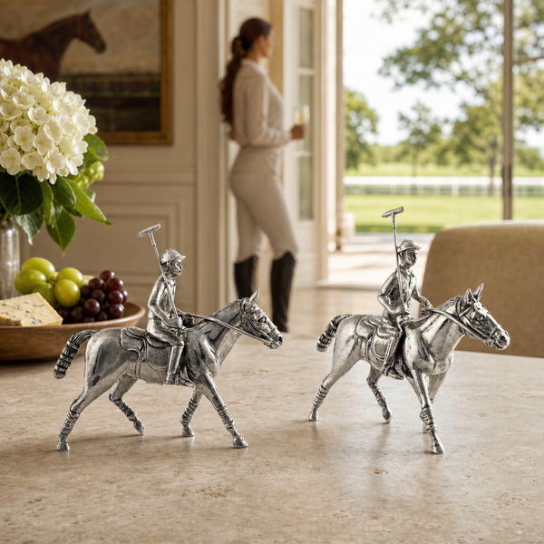 Pewter Polo Player Salt & Pepper Set