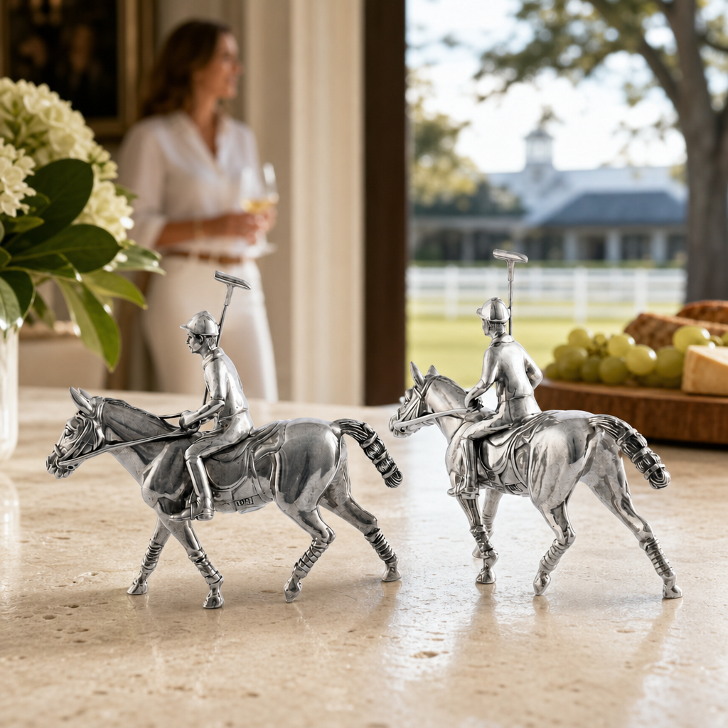Pewter Polo Player Salt & Pepper Set